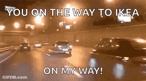 Car Driving Night Highway You On The Way To Ikea GIF