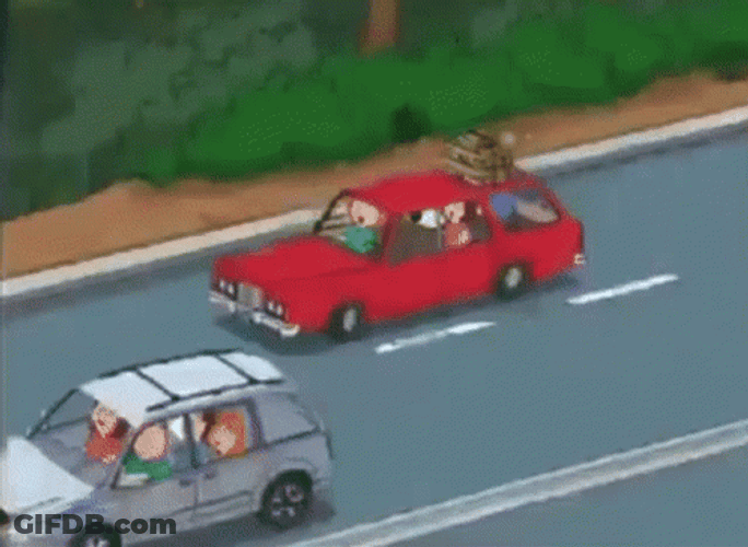 Car Driving Off Cliff Family Guy GIF