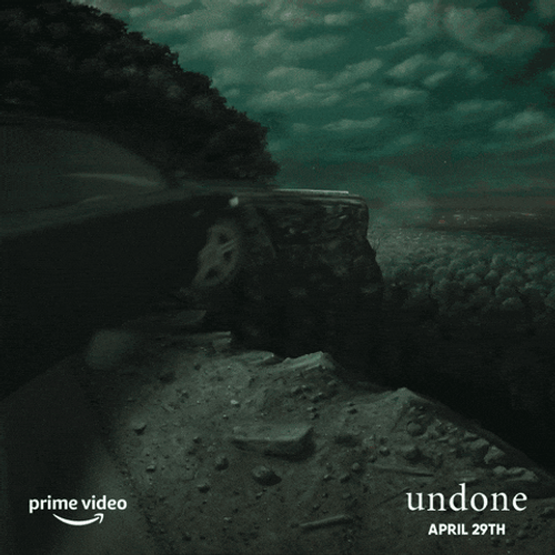 Car Driving Off Cliff From Undone Series GIF