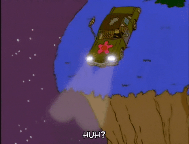 Car Driving Off Cliff Homer Simpson GIF