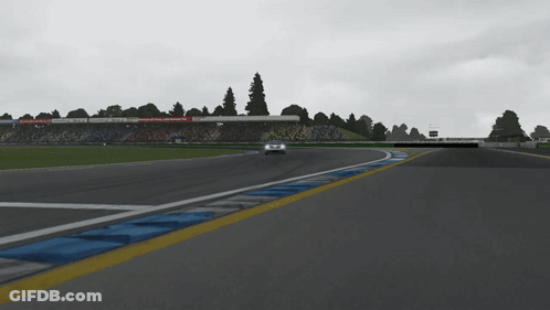 Car Driving On Race Track With Mercedes Benz Sign GIF
