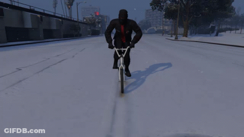 Car Driving On Snowy Street Past Rockford Hill Sign GIF