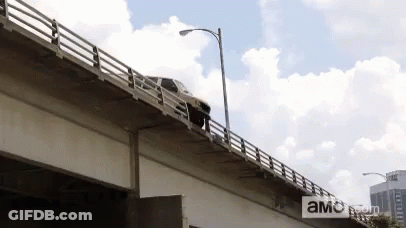 Car Driving Over Bridge With AMC.com Sign GIF