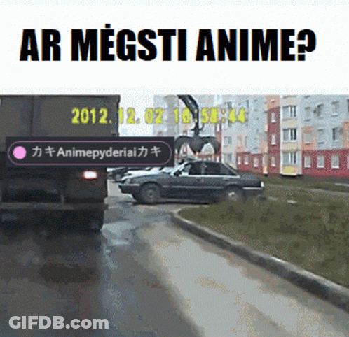 Car Driving Past Animepyderiai Sign GIF
