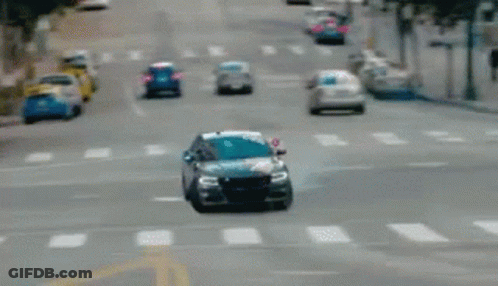 Car Driving Past Fire Hydrant GIF