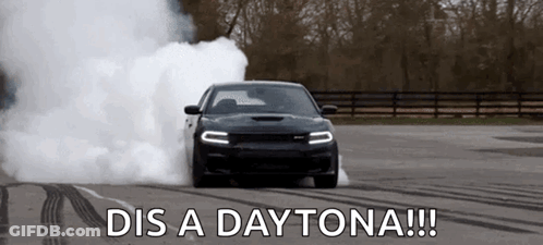 Car Driving With Smoke Saying Dis A Daytona GIF