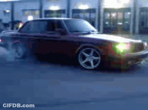Car Driving With Smoking Tires GIF