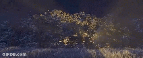 Car Exploding In Field At Night With Sparks GIF