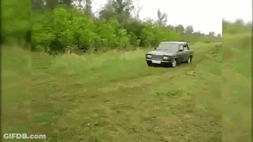 Car Falling Off The Cliff GIF