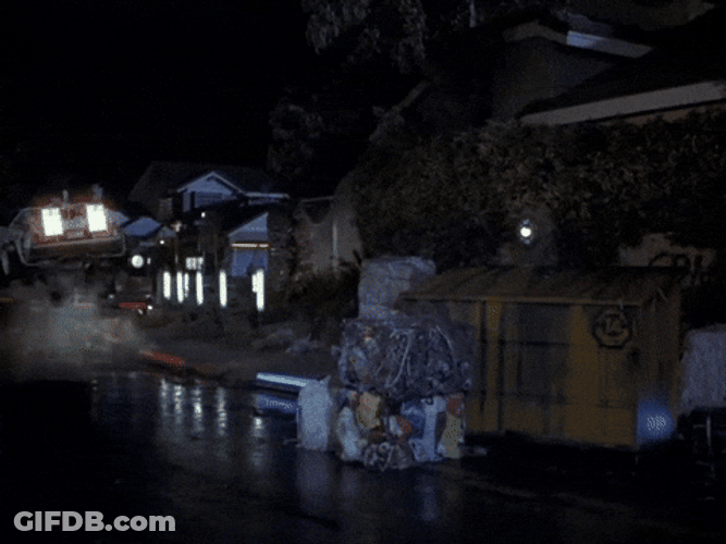 Car Flying At Nighttime GIF