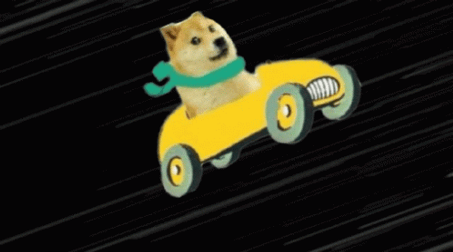 Car Flying Carrying Doge GIF
