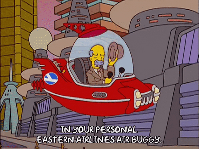 Car Flying From The Simpsons GIF