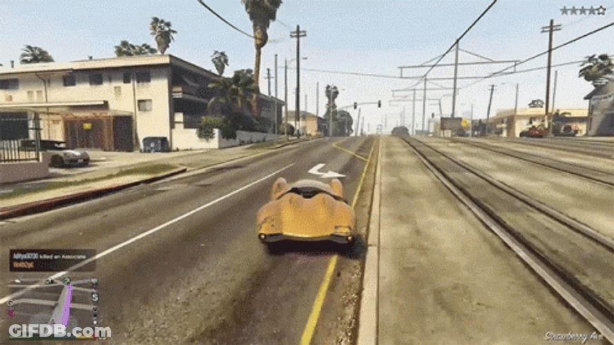 Car Flying In Video Game GIF
