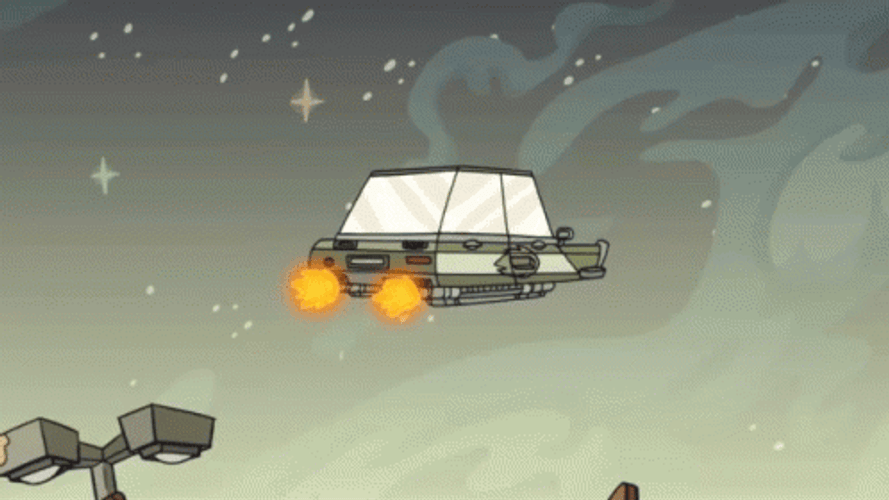 Car Flying Off To Space GIF
