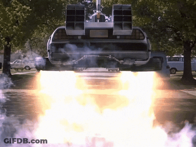 Car Flying Scene From Back To The Future GIF