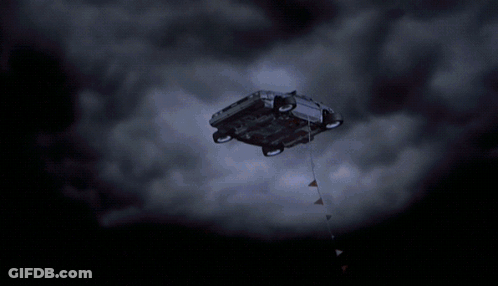Car Flying Through Lightning GIF