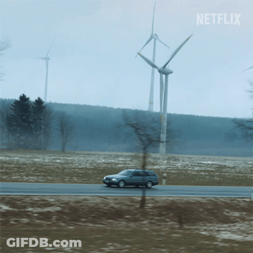 Car Moving Slowly On Road Trip GIF