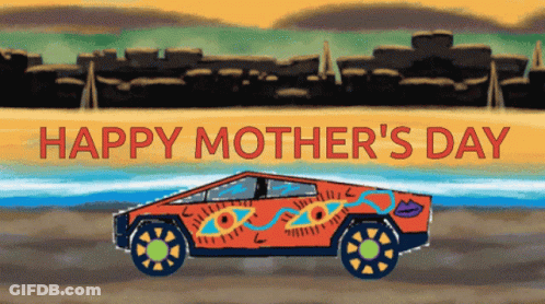 Car On Beach Happy Mother's Day GIF