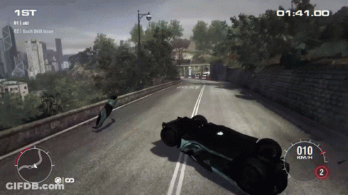 Car On Its Side With Number 2 GIF