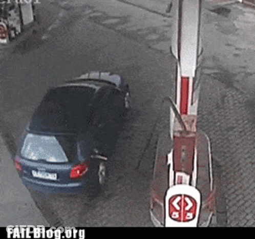 Car Parked At Fail Blog Gas Pump GIF