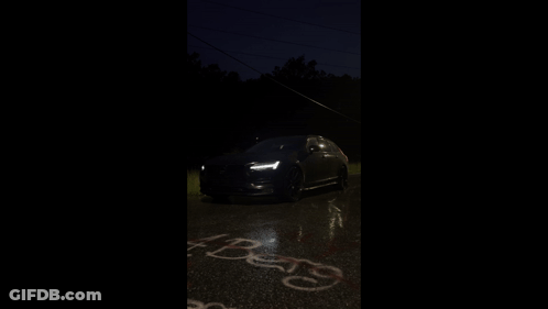 Car Parked In Dark Parking Lot With Beats GIF