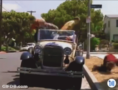 Car Parked On Roadside With Sign N GIF