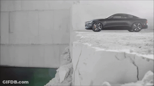Car Parked On Side Of Cliff GIF