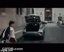 Car Parked With Trunk Open GIF