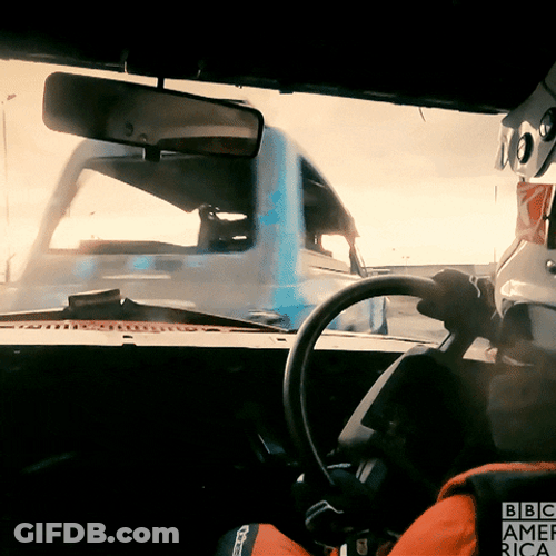 Car Swerve While Being Chased GIF