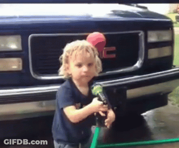 Car Wash Funny Kid Hose Fail GIF