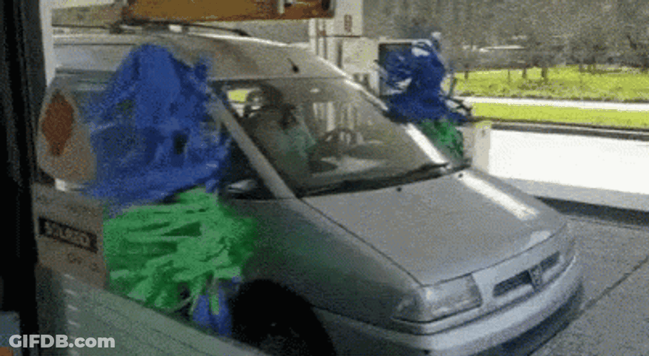 Car Wash Silver Van GIF