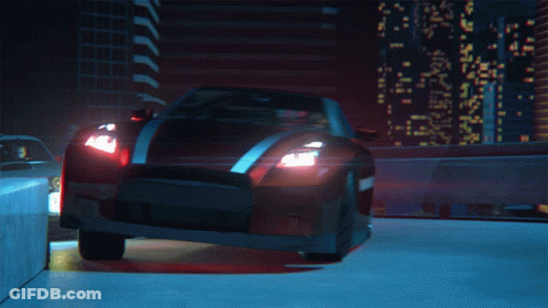 Car With Crown Driving Down Street GIF