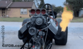 Car With Flames Coming Out By Crawford 2023 GIF