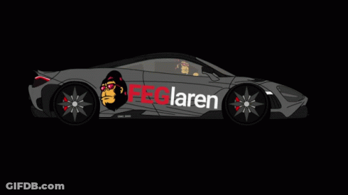 Car With Gorilla And Feclaren GIF