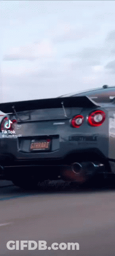 Car With Liberty Walk License Plate Parked GIF