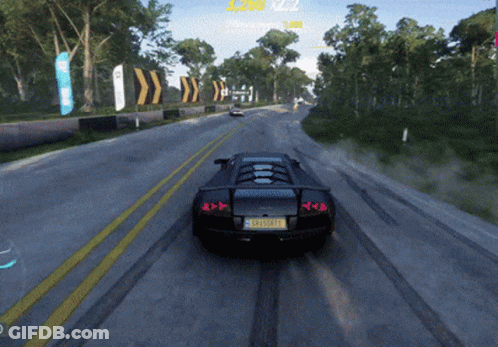 Car With License Plate Sxtsslf Driving Down Road GIF