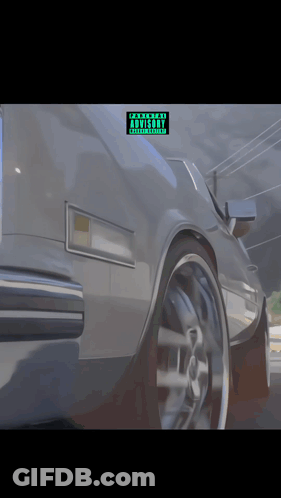 Car With Parental Advisory Label GIF