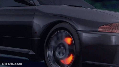Car With Red Light On Front Wheel GIF