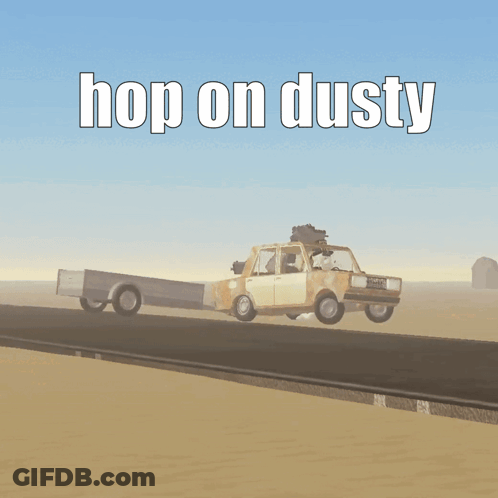 Car With Trailer Hop On Dusty GIF