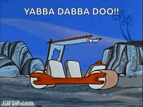 Car With Yabba Dabba Doo GIF