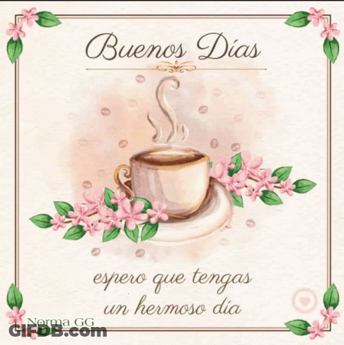 Card Saying Buenos Dias GIF