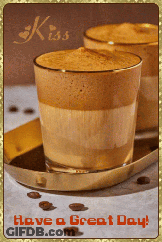 Card Saying Have A Great Day With Two Coffee Cups GIF