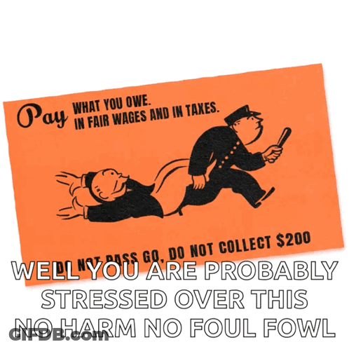 Card Saying Pay What You Owe In Fair Wages And Taxes GIF