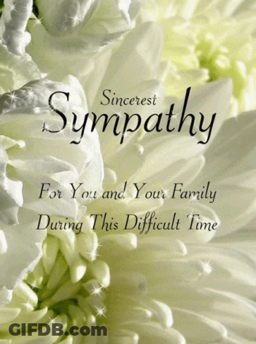 Card Saying Sincerest Sympathy For You And Your Family GIF