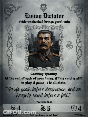 Card With Man Saying Rising Dictator GIF