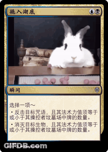 Card With White Rabbit And Chinese Writing GIF