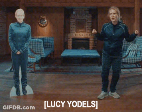 Cardboard Cutouts Lucy Yodels GIF