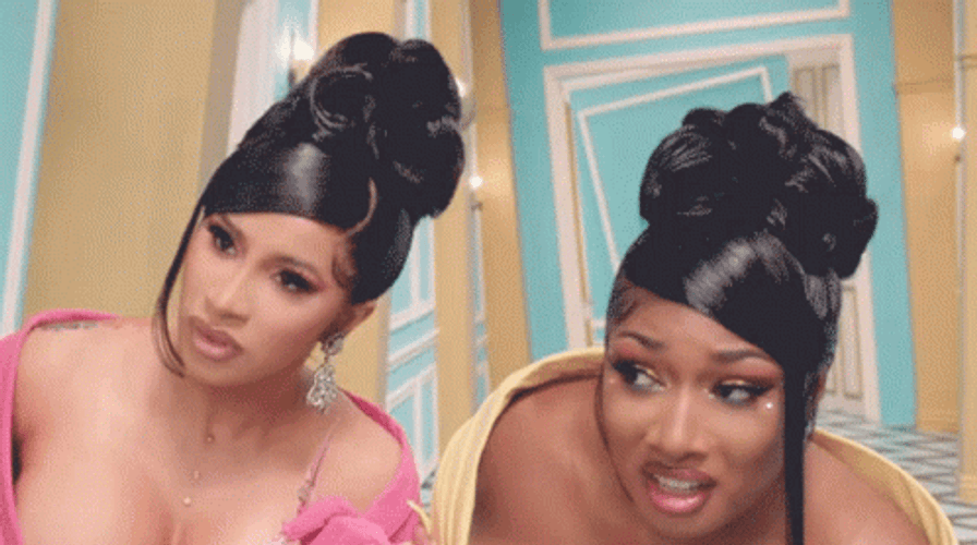 Cardi B And Megan Confused GIF