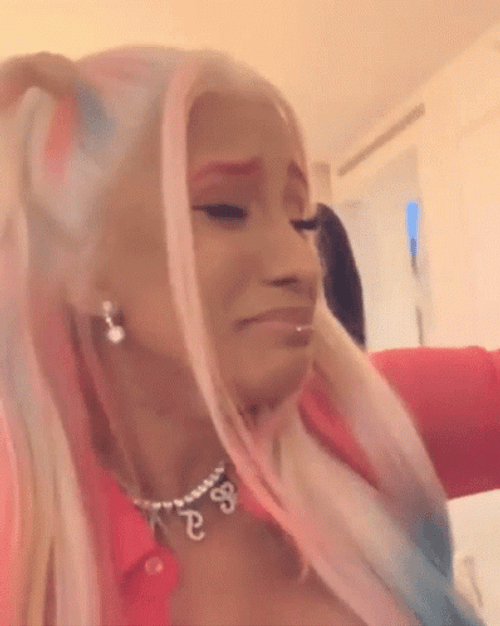 Cardi B Crying Overwhelmed GIF