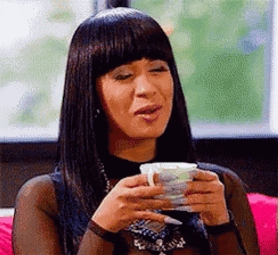 Cardi B Drinking Tea GIF